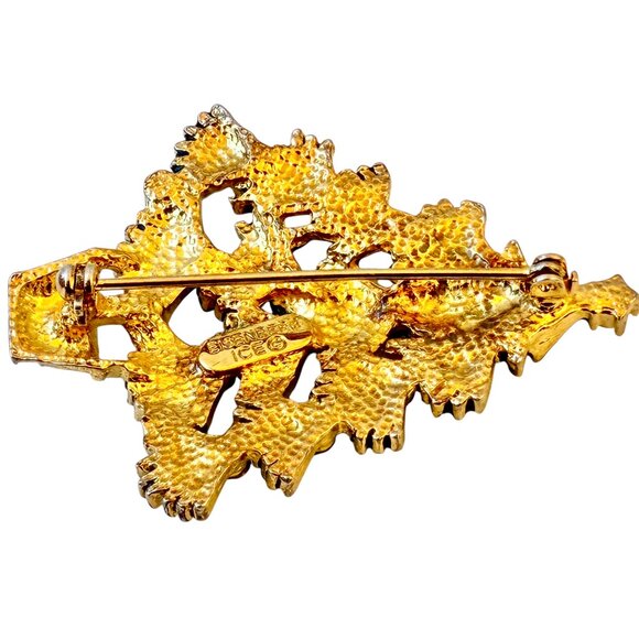 EISENBERG ICE Vintage Christmas Tree Brooch Green Enamel & Rhinestones Signed - Picture 7 of 14